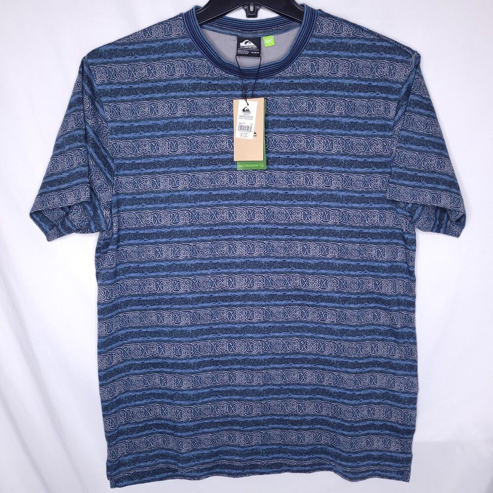 Quiksilver T Shirt Mens Medium Blue Pacific Tribe Short Sleeve Crewneck NWT